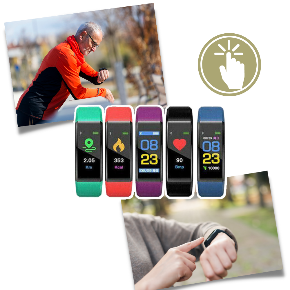 Gesundheits-Smartwatch für Senioren: misst Herzfrequenz & überwacht Aktivitäten, mit Silikonarmband.