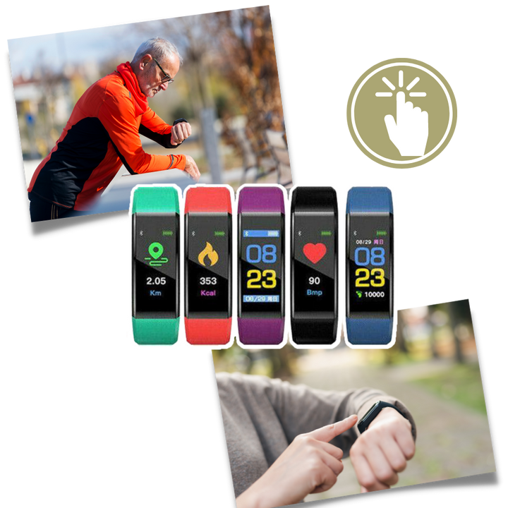 Einfach bedienbare Senioren-Smartwatch mit präziser Herzfrequenz- und Blutdrucküberwachung.