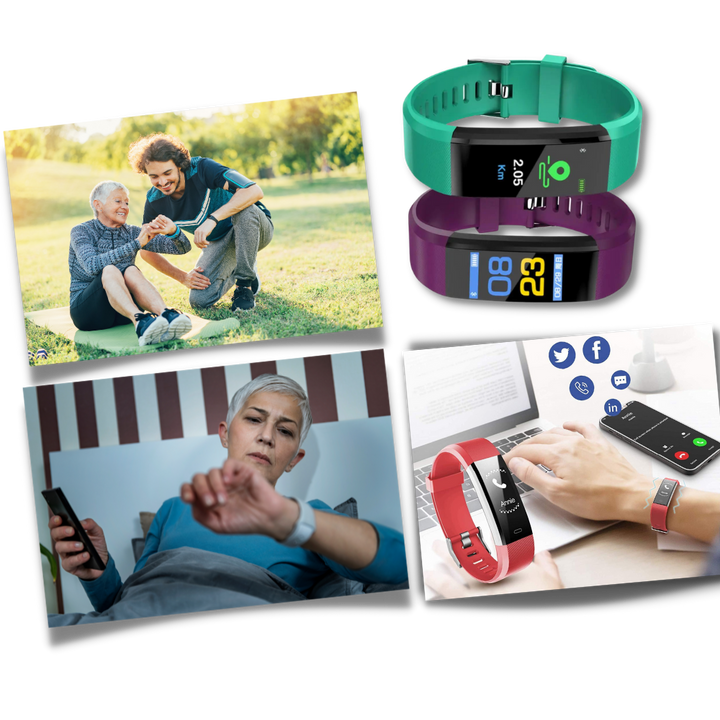 Wasserdichte Senioren-Smartwatch mit USB-Aufladung, überwacht Herzfrequenz & Blutdruck 24/7.