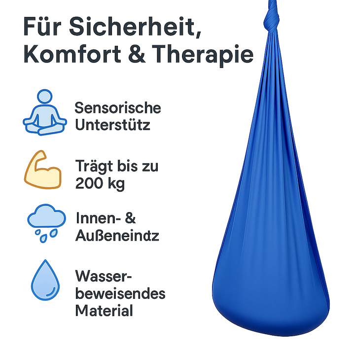 SensoNest Therapie-Schaukel für Kinder & Erwachsene; bietet tiefe Entspannung & sensorische Stimulation.