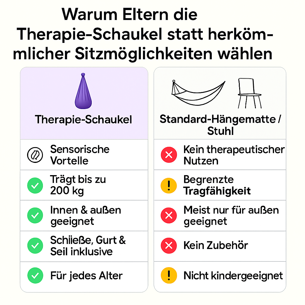 Elastische SensoNest Therapie-Schaukel; bietet tiefen sensorischen Druck für Komfort & Wohlbefinden.