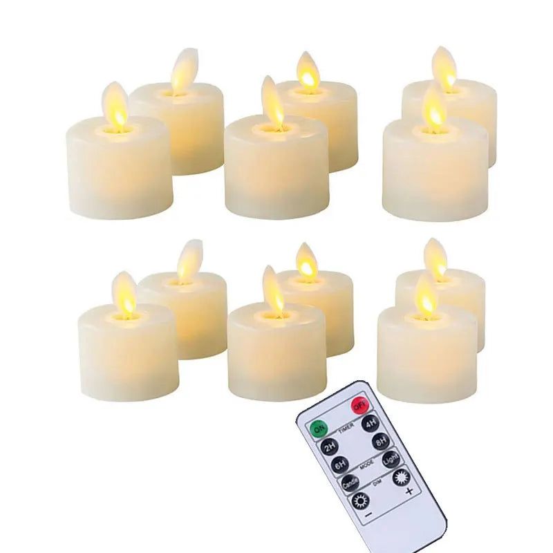 Flammenlose LED Kerze mit echtem Wachsmantel und flackerndem Licht. Perfekte Alternative zu echten Kerzen für Innen.
