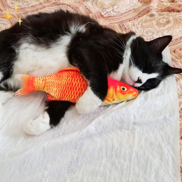 Das FitFish Set: 4 lebensecht bewegliche Fisch-Spielzeuge, perfekt für aktive Katzen.