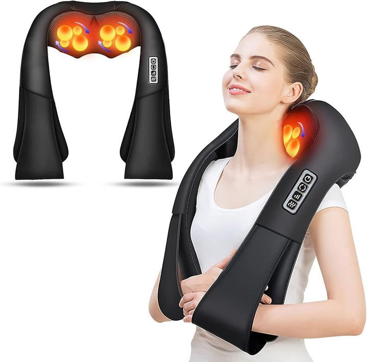 Shiatsu-Massagekissen mit Infrarotwärme für Nacken, Rücken & Schultern. Entspannende Wärmefunktion.