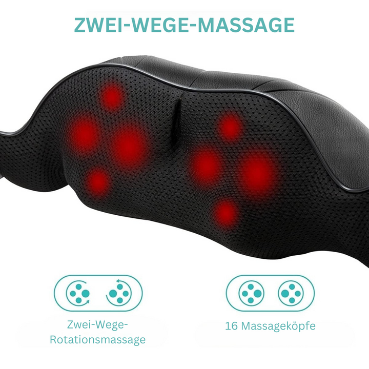 Kompaktes Shiatsu-Massagegerät in Schwarz, ideal für Wellness und gezielte Entspannung zu Hause oder unterwegs.