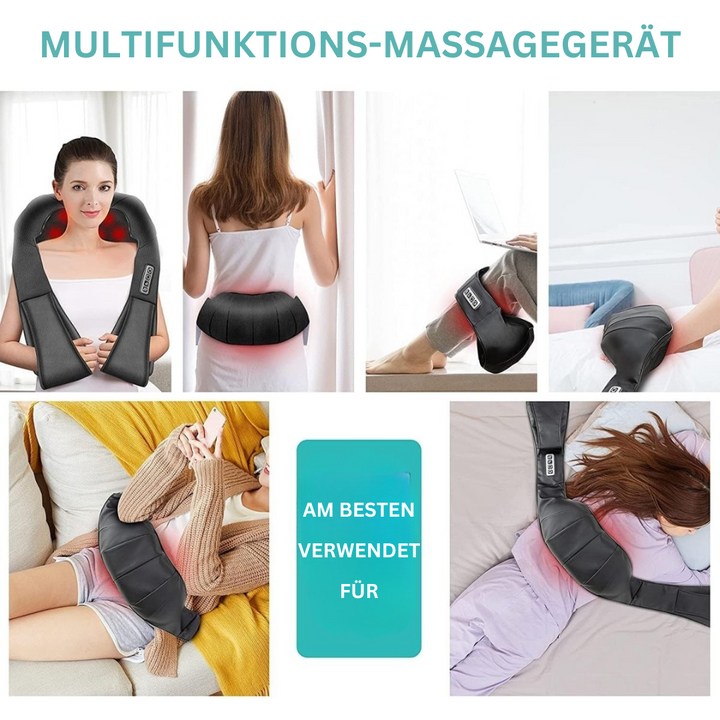 Wohltuendes Shiatsu-Massagekissen mit Infrarotwärme fördert Wohlbefinden und löst Verspannungen in Rücken & Nacken.