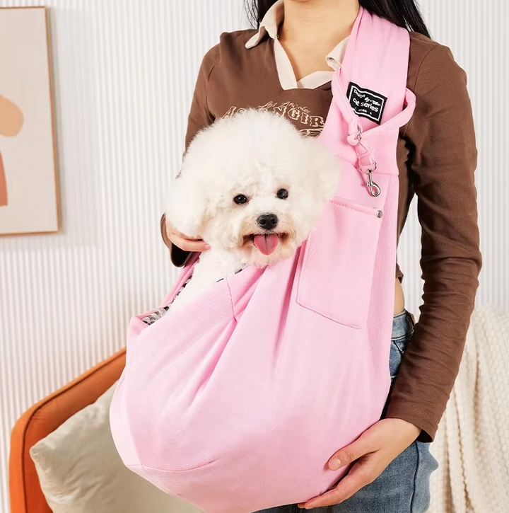 Sichere, atmungsaktive Hunde- & Katzenschultertasche für kleine Haustiere. Bequeme Transporttasche für Reisen & Spaziergänge.