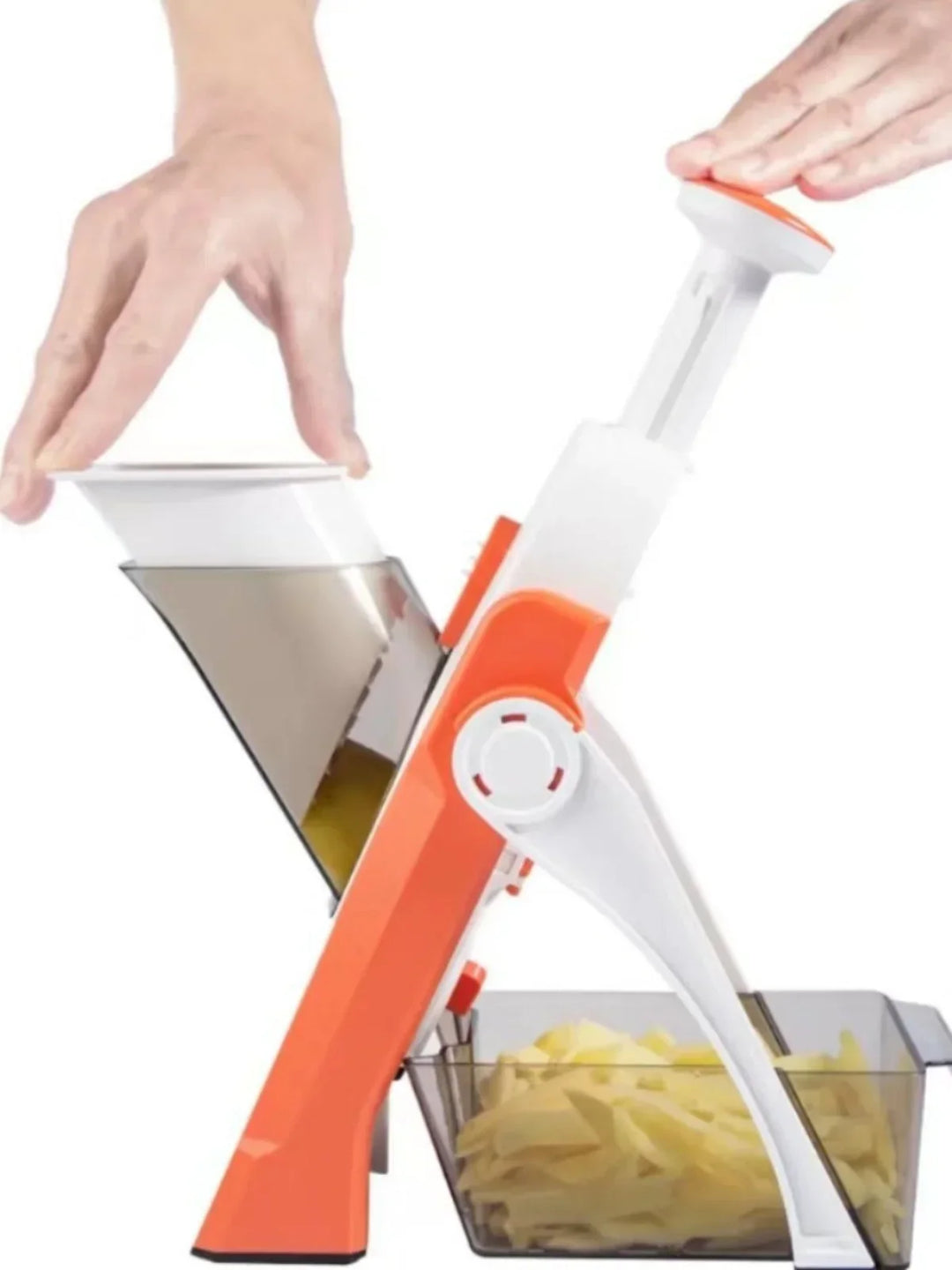 Schnelleres Gemüseschneiden mit dem multifunktionalen VeggieChop Pro 5-in-1 Gemüseschneider, ein unverzichtbarer Küchenhelfer.