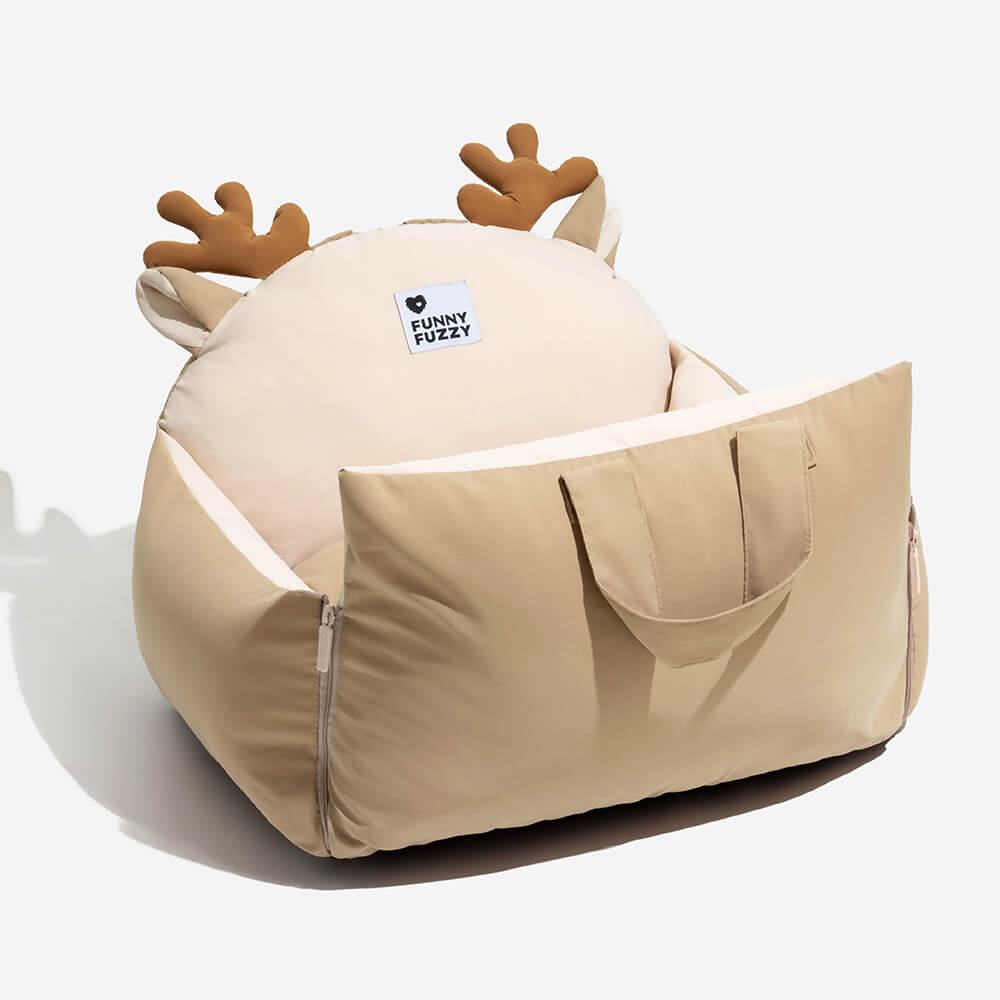 Hundeautositz mit Tiermotiven, das perfekte Reisebett für sicheren Transport und Tierkomfort.