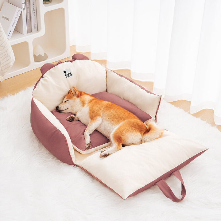 Waschbarer Hundeautositz mit lustigen Tiermotiven, hygienisches Reisebett für Ihr Haustier.