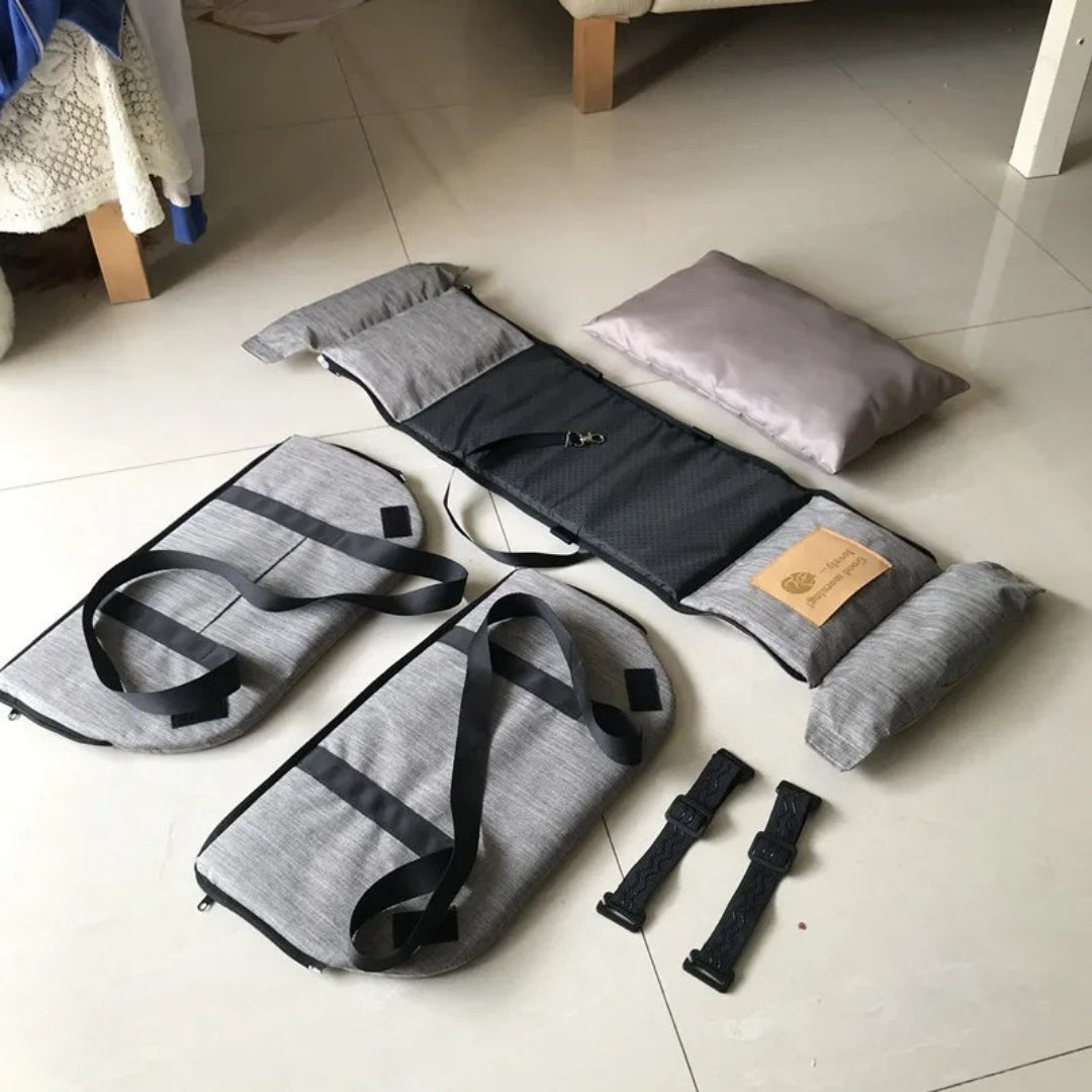 Robuster Hundesitzsack aus wasserdichtem Oxford-Stoff, komfortabler Reisesitz für sichere Fahrten.
