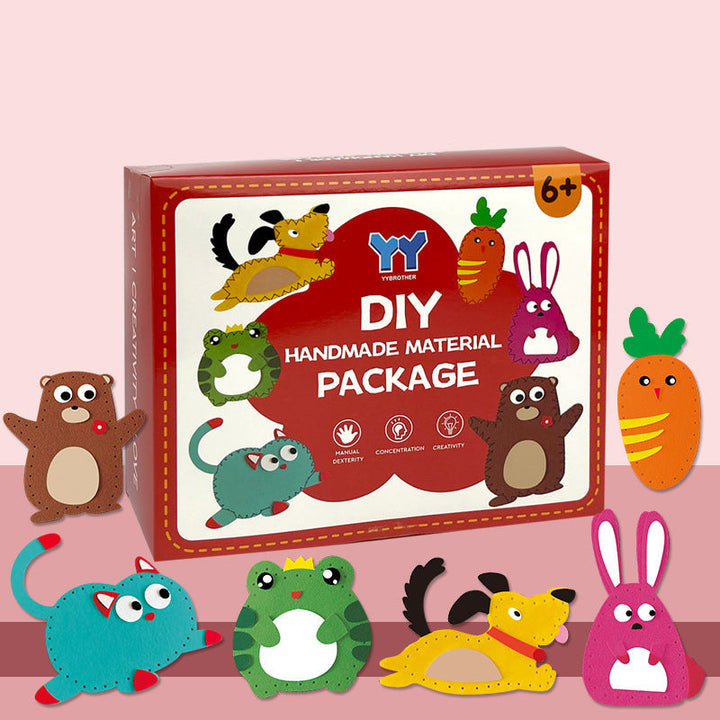 Buntes Filz Nähset für Kinder: Kreatives Basteln von Tierfiguren. Sicheres DIY Kinderspielzeug.