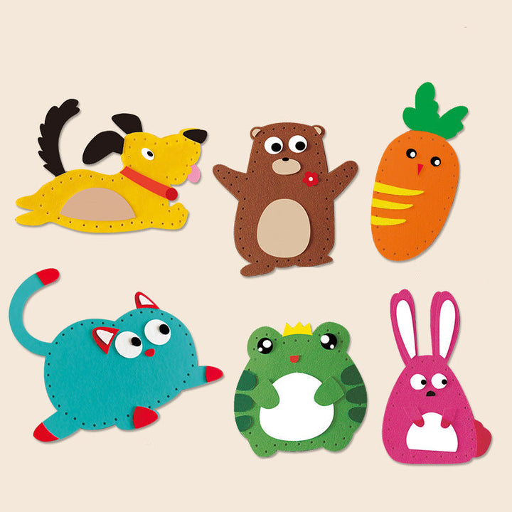 Lernspielzeug Filz Nähset für Kinder: Einfaches Nähen von niedlichen Tierfiguren. Kreativer DIY Spaß.