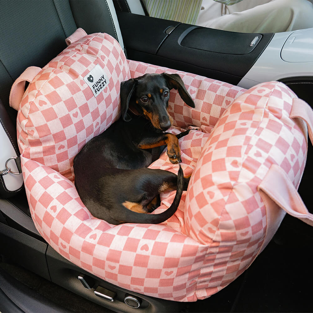 Schickes & funktionales Hunde-Autositzbett, eine Bereicherung für jede Autofahrt.
