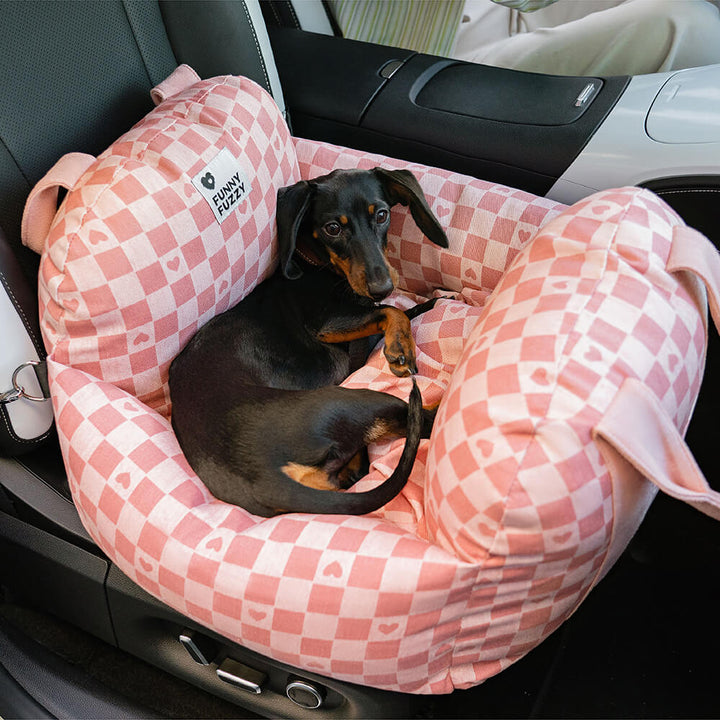 Schickes & funktionales Hunde-Autositzbett, eine Bereicherung für jede Autofahrt.