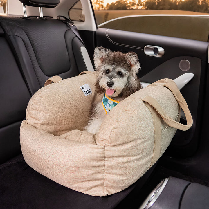 Hunde-Autositzbett, speziell für den Transport von Hunden im Auto konzipiert, sicher.