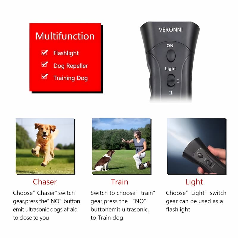 Kompaktes Ultraschall-Hundetraining-Gerät SilentPaw zur sanften Verhaltenskorrektur bei Bellproblemen.