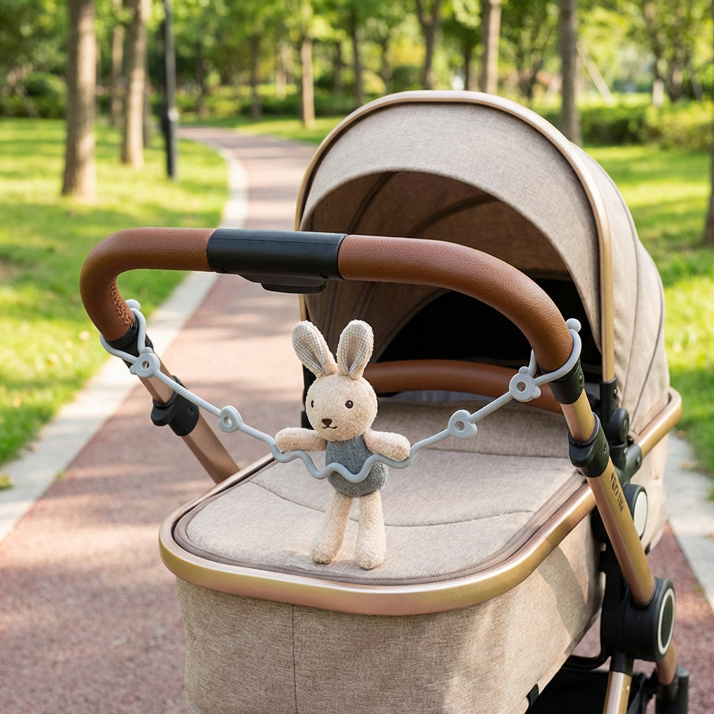 Vielseitige Silikon-Spielzeugketten, 5er Set, verhindern Verlust von Babyzubehör, Beißringhalter.
