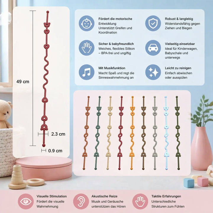 5er Set Anti-Verlust-Schnullerketten aus Silikon, ein Must-have Babyzubehör für Elternhilfe.