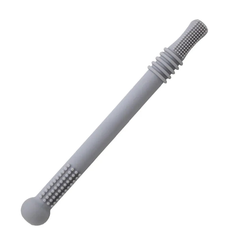 Strukturierter Silikon Kauartikel, massiert sanft das Zahnfleisch, beruhigende Zahnungshilfe.