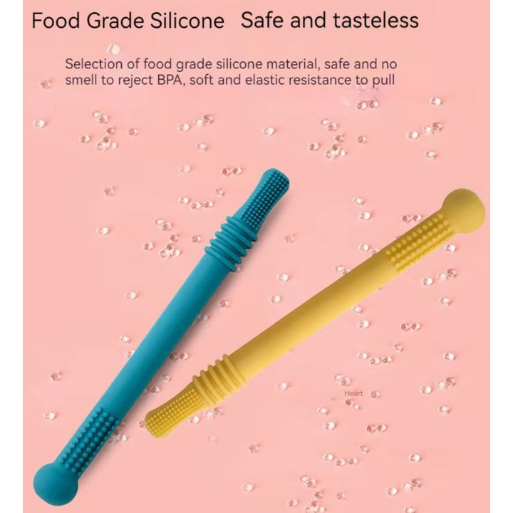 Flexibles Silikon Beißröhrchen, sicherer Kauartikel & effektive Zahnungshilfe für Säuglinge.