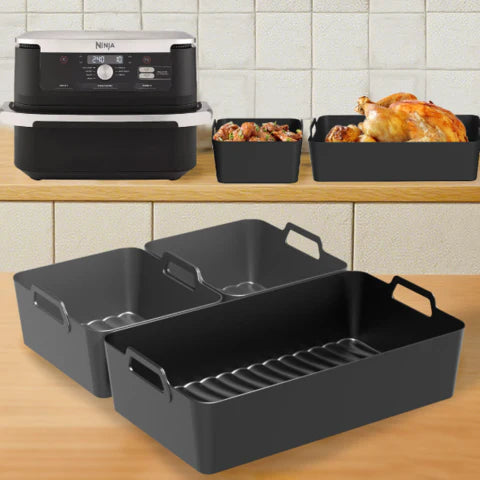 Silikon-Einsatz für Heißluftfritteuse: Antihaft, wiederverwendbar & leicht zu reinigen für gesünderes Kochen.