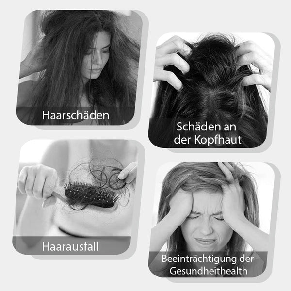 Haarsträhnen in tiefem Silbergrau, perfekt gefärbt mit der SilverLuxe Haarpflege.