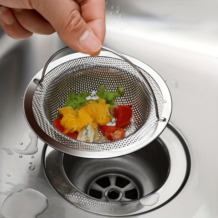 SinkSaver Abflusssieb aus robustem Edelstahl für die Küche. Effektiver Verstopfungsschutz für Spülbecken, universeller Filter.