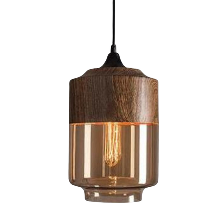 Moderne Pendelleuchte NordLuna aus Holz, skandinavisches Design, perfekt für Esszimmer und Wohnzimmer.