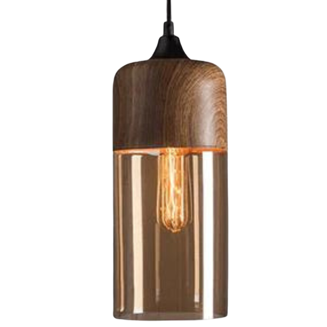 Minimalistische Holz Deckenlampe, skandinavischer Stil, für eine warme und einladende Atmosphäre im Raum.