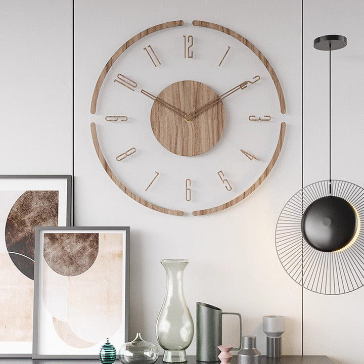 Elegante, schlichte Holz-Wanduhr im skandinavischen Stil. Ein langlebiges Wohnaccessoire mit dezentem, zeitlosem Design.