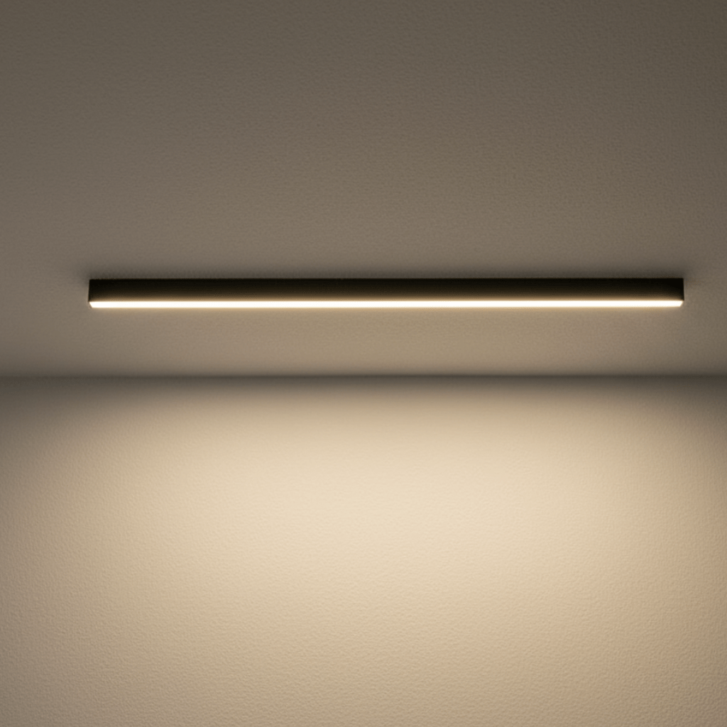 Skandinavische LED-Deckenlampe, minimalistisch, aus Aluminium & Acryl, ideal für moderne Innenbeleuchtung.