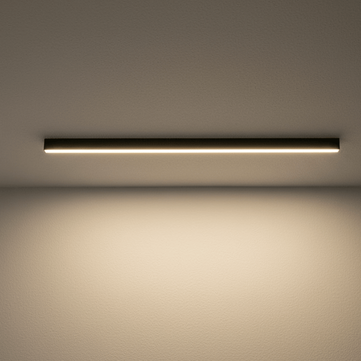 Skandinavische LED-Deckenlampe, minimalistisch, aus Aluminium & Acryl, ideal für moderne Innenbeleuchtung.