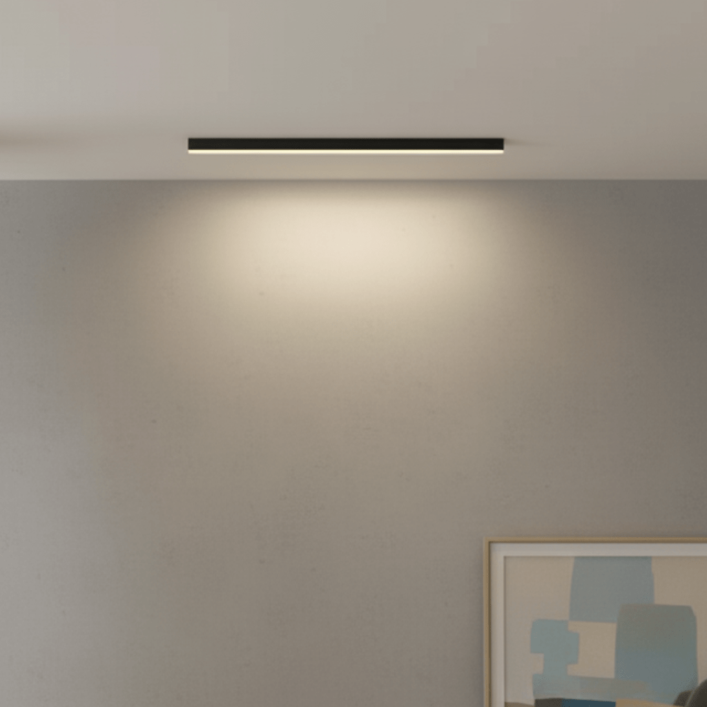 Moderne LED-Deckenlampe im skandinavischen Design, energieeffizient, dimmbar, für Wohnzimmer & Büro.