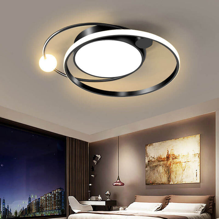 Minimalistische LED Deckenlampe, weißes Licht, skandinavisch, ideal für Arbeitszimmer.