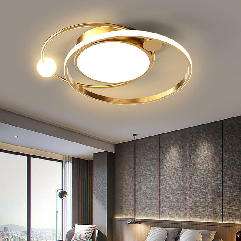Zeitlose flush mount LED Deckenlampe, rund, für Schlafzimmer und Flure geeignet.