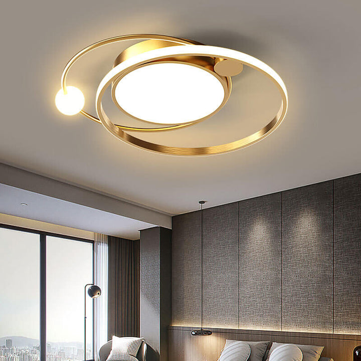 Zeitlose flush mount LED Deckenlampe, rund, für Schlafzimmer und Flure geeignet.