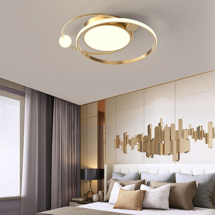 Runde LED Deckenlampe, warmes Licht, energieeffizient, für gemütliche Wohnbereiche.