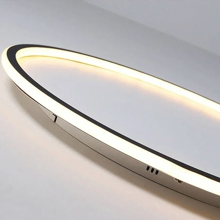 Minimalistische skandinavische LED-Deckenleuchte, rund & modern. Dimmbare Designleuchte für stilvolles Wohnlicht.
