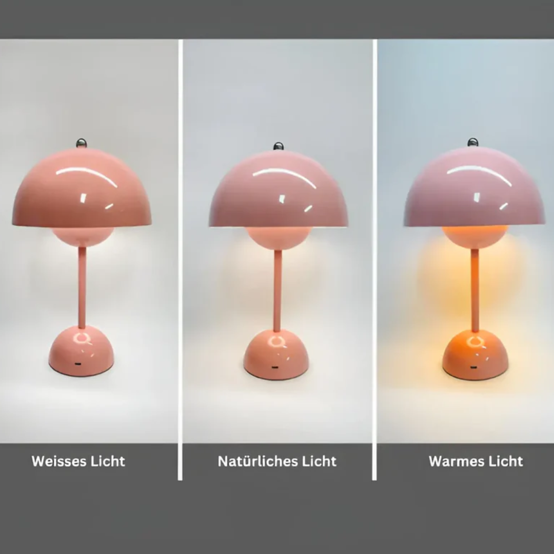 Elegante kabellose Design-Tischlampe im skandinavischen Stil mit Touch-Funktion.