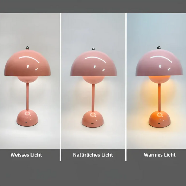 Elegante kabellose Design-Tischlampe im skandinavischen Stil mit Touch-Funktion.
