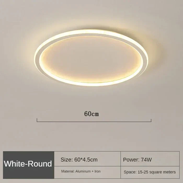 Weiße AuroraSphere LED Deckenleuchte, skandinavisch, rund, für stilvolle Wohnkultur.
