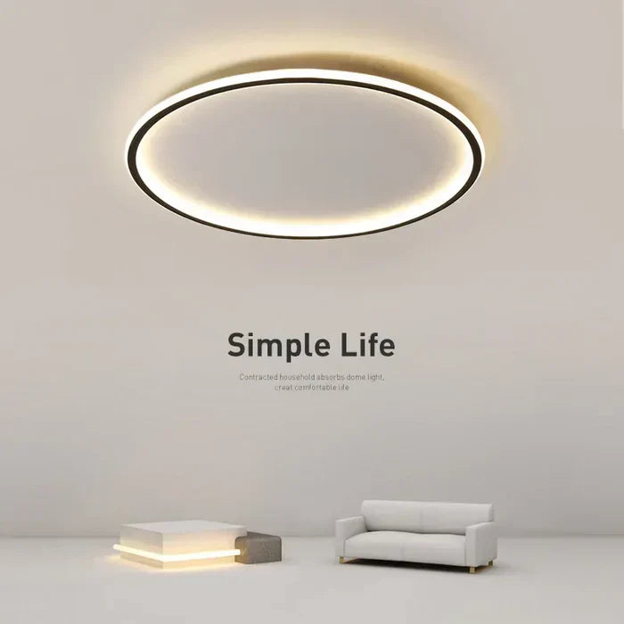 Schafft behagliches Ambiente: runde LED Deckenleuchte, skandinavisch, modern, für Ihr Zuhause.