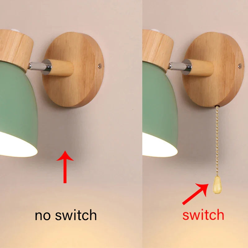 Moderne Holz-Metall-Wandleuchte, skandinavisch, schwenkbar. Perfekte Beleuchtung für Flur & Wohnbereich.