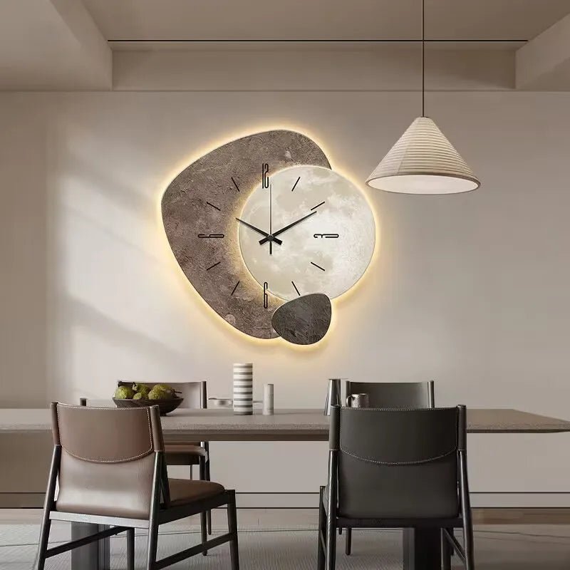 Skandinavische Wanduhr, minimalistisches Design, geräuschlos, Holzrahmen für Schlafzimmer.