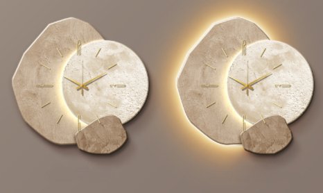 Stylische Wanduhr, minimalistisch, skandinavisch, geräuschlos, für ein ruhiges Ambiente.