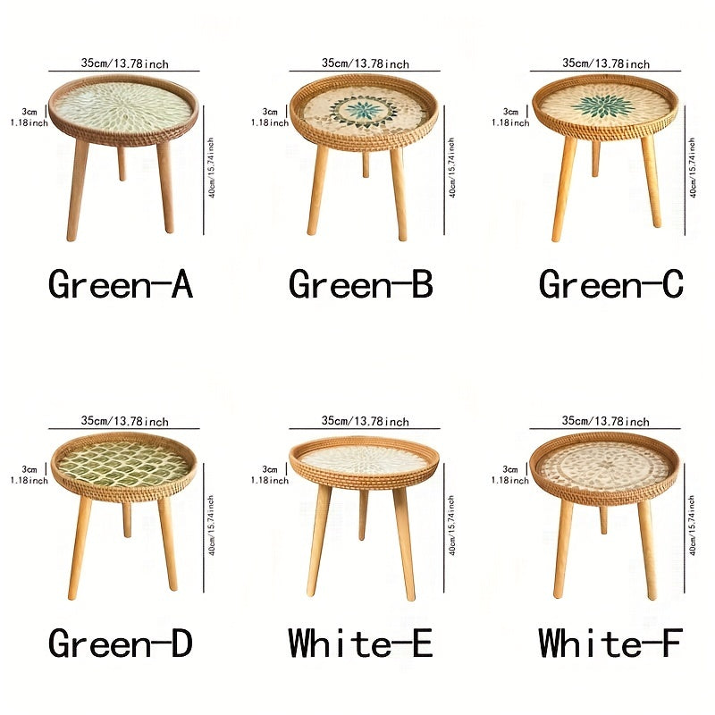 Eleganter Akzenttisch Elin aus Rattan. Perfekt für skandinavische und moderne Wohnzimmer.