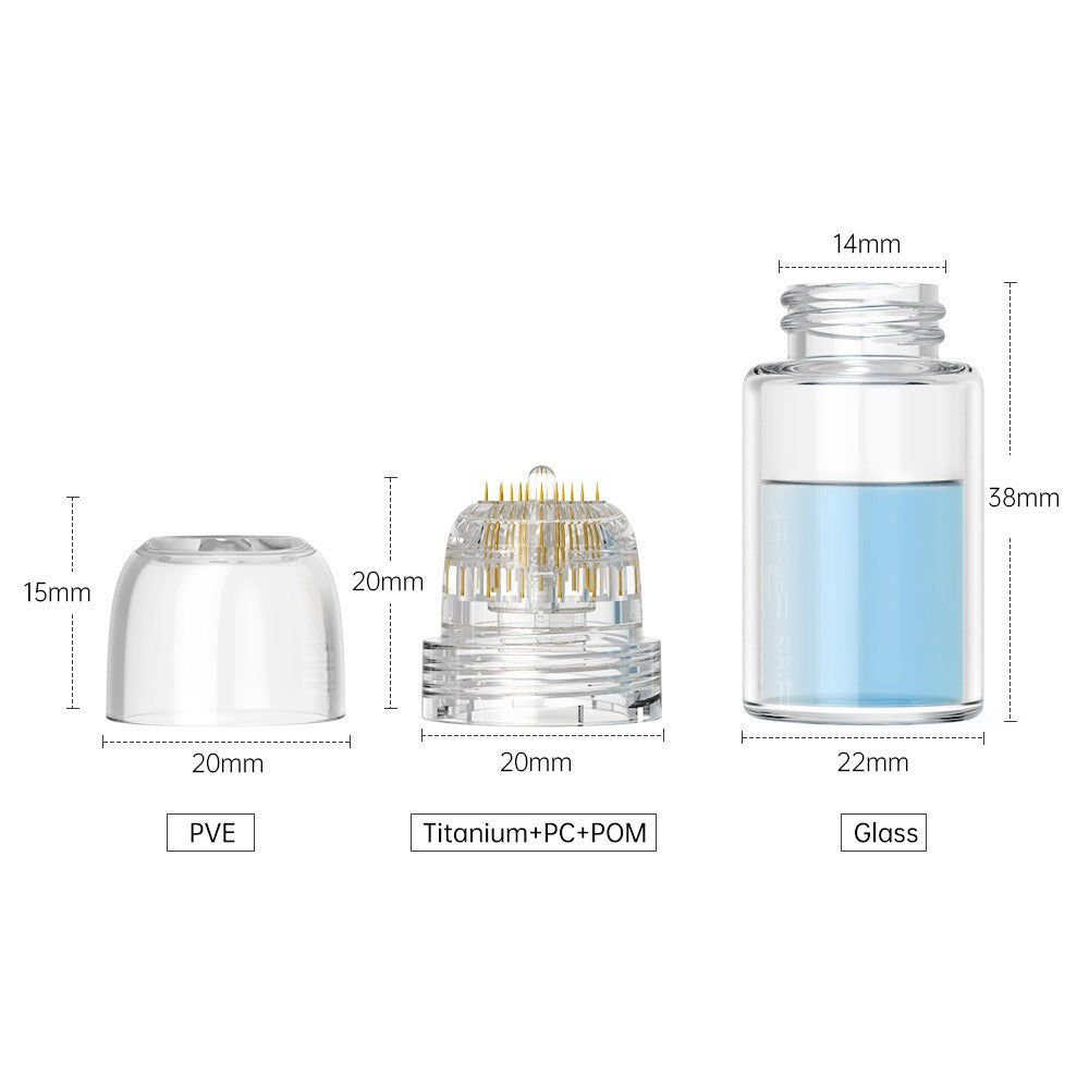 Kompakter SkinGlow Microneedling Stempel für effektive Anti-Aging Gesichtsbehandlung & Hautpflege zu Hause.