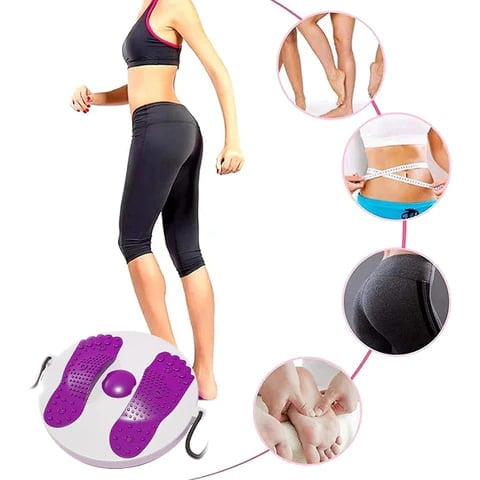SlimTwist Balanceboard mit Reflexzonenmassage-Noppen für Bauch-, Bein- & Taillentraining.