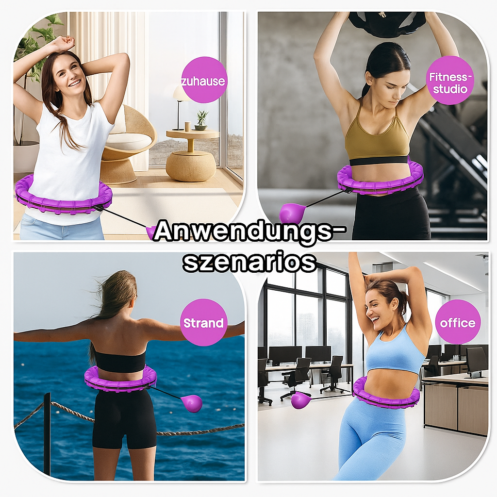 Verstellbarer Smart Hula Hoop für Damen & Herren, ideal für interaktives Heimtraining & Abnehmen.